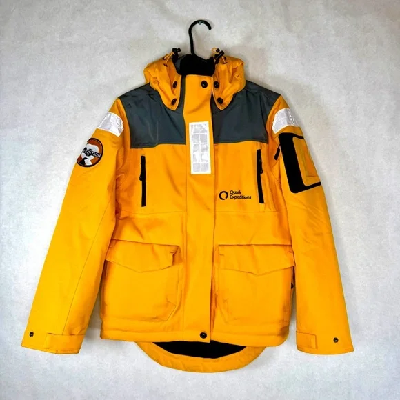 QUARK EXPEDITIONS Yellow Two-Layered Waterproof Parka - Sz Ladies S - Picture 1 of 16
